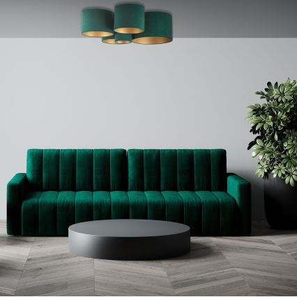 Duolla - Kattovalo ROLLER PENTO 5xE27/60W/230V vihreä/kulta