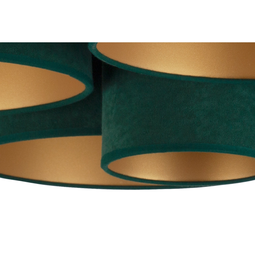 Duolla - Kattovalo ROLLER PENTO 5xE27/60W/230V vihreä/kulta