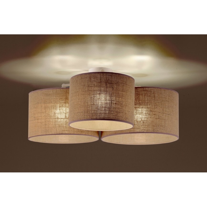 Duolla - Kattovalo ROLLER TRIO 3xE27/60W/230V beige