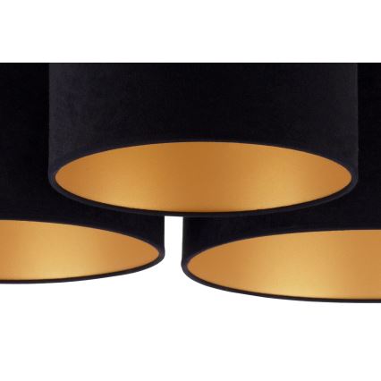 Duolla - Kattovalo ROLLER TRIO 3xE27/60W/230V musta/kulta