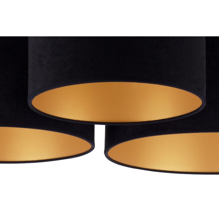 Duolla - Kattovalo ROLLER TRIO 3xE27/60W/230V musta/kulta