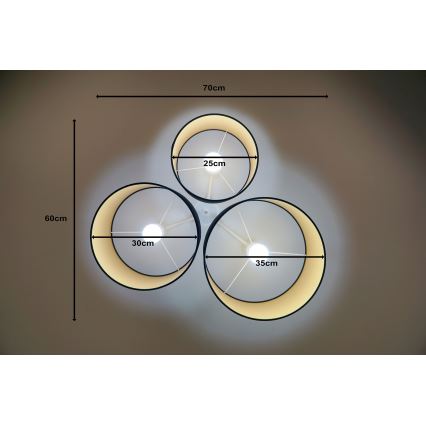 Duolla - Kattovalo ROLLER TRIO 3xE27/60W/230V musta/kulta