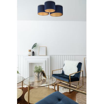 Duolla - Kattovalo ROLLER TRIO 3xE27/60W/230V sininen