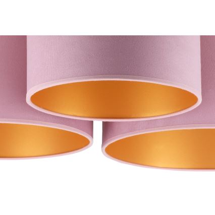 Duolla - Kattovalo ROLLER TRIO 3xE27/60W/230V vaaleanpunainen