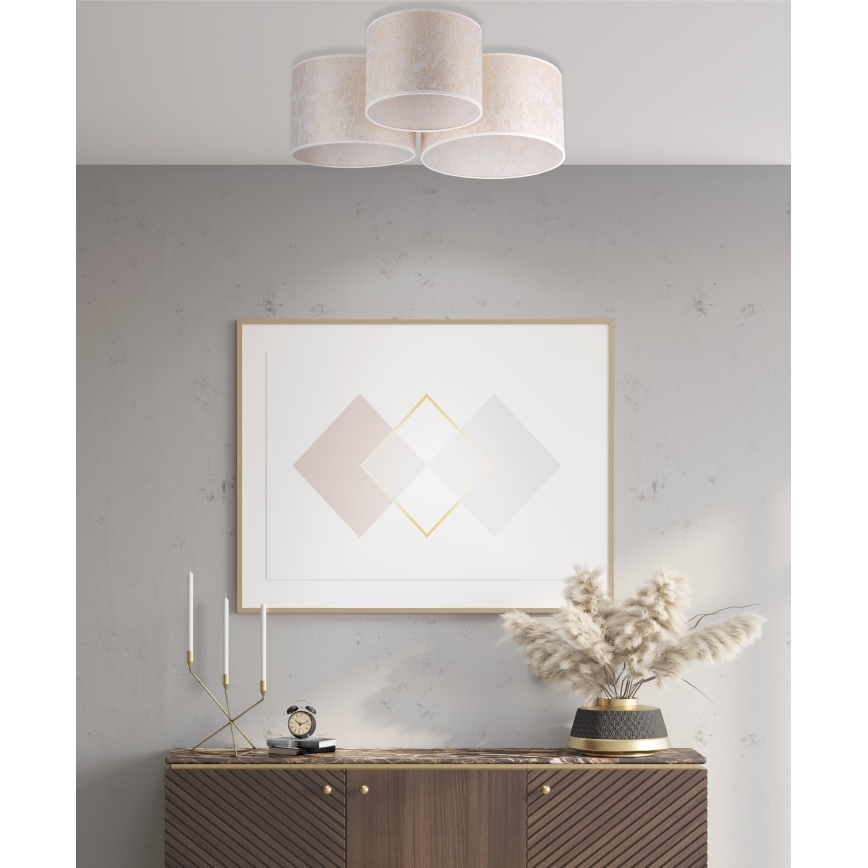 Duolla - Kattovalo ROLLER TRIO 3xE27/60W/230V valkoinen/kulta