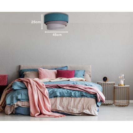 Duolla - Kattovalo TRIO 1xE27/15W/230V halk. 45 cm turkoosi/harmaa/valkoinen