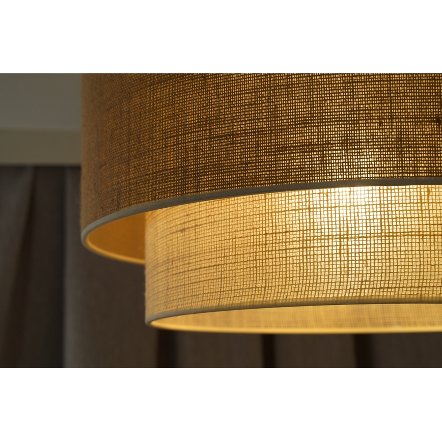 Duolla - Kattovalo YUTE BOHO 1xE27/15W/230V halkaisija 45 cm ruskea/kerma