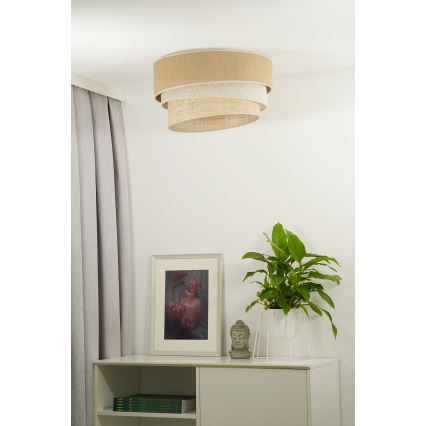 Duolla - Kattovalo YUTE TRIO 1xE27/15W/230V halkaisija 45 cm ruskea/harmaa/beige
