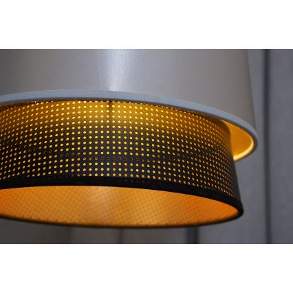 Duolla - Kiinteä kattokruunu BELL SHINY 1xE27/15W/230V halkaisija 25 cm hopea/musta