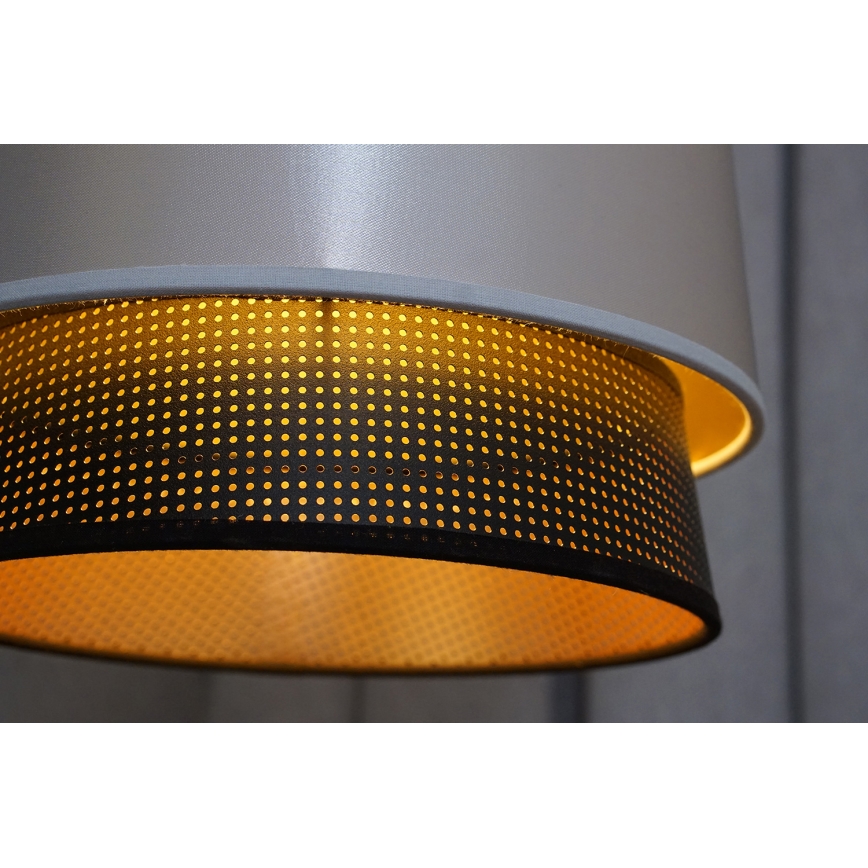 Duolla - Kiinteä kattokruunu BELL SHINY 1xE27/15W/230V halkaisija 25 cm hopea/musta
