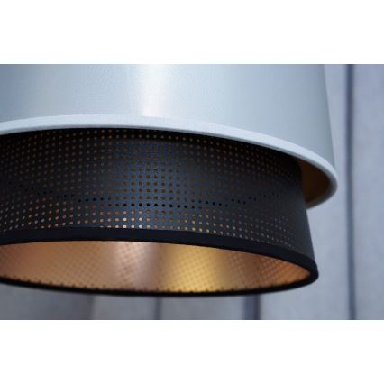 Duolla - Kiinteä kattokruunu BELL SHINY 1xE27/15W/230V halkaisija 25 cm hopea/musta