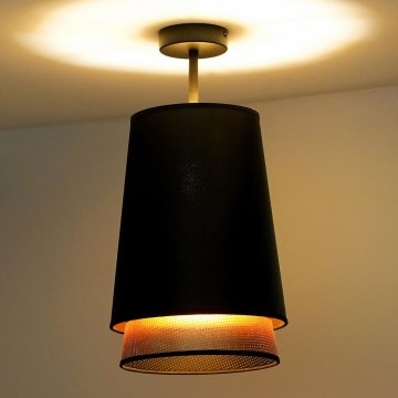 Duolla - Kiinteä kattokruunu BELL SHINY 1xE27/15W/230V halkaisija 25 cm musta/kupari