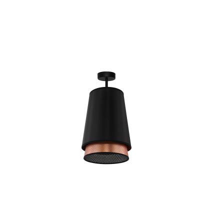 Duolla - Kiinteä kattokruunu BELL SHINY 1xE27/15W/230V halkaisija 25 cm musta/kupari
