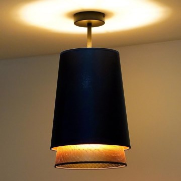 Duolla - Kiinteä kattokruunu BELL SHINY 1xE27/15W/230V halkaisija 25 cm sininen/kupari