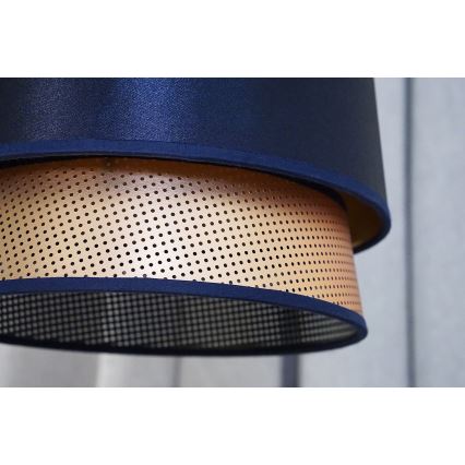 Duolla - Kiinteä kattokruunu BELL SHINY 1xE27/15W/230V halkaisija 25 cm sininen/kupari