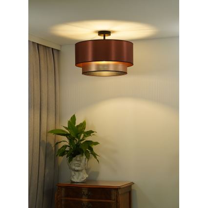 Duolla - Kiinteä kattokruunu COPPER SHINY 1xE27/15W/230V halkaisija 45 cm kupari