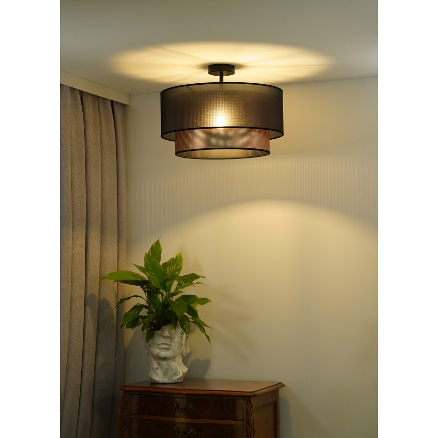 Duolla - Kiinteä kattokruunu COPPER SHINY 1xE27/15W/230V halkaisija 45 cm ruskea/kupari