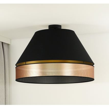 Duolla - Kiinteä kattokruunu COPPER SHINY 1xE27/15W/230V halkaisija 60 cm musta/kupari