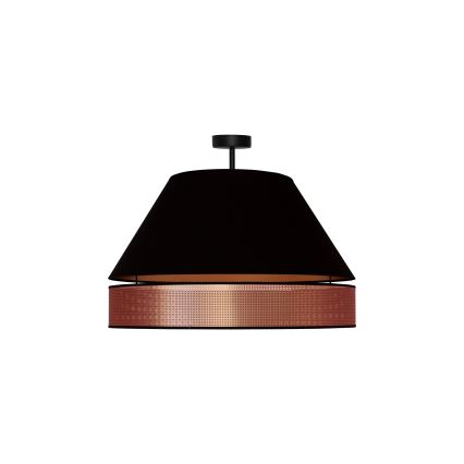Duolla - Kiinteä kattokruunu COPPER SHINY 1xE27/15W/230V halkaisija 60 cm musta/kupari