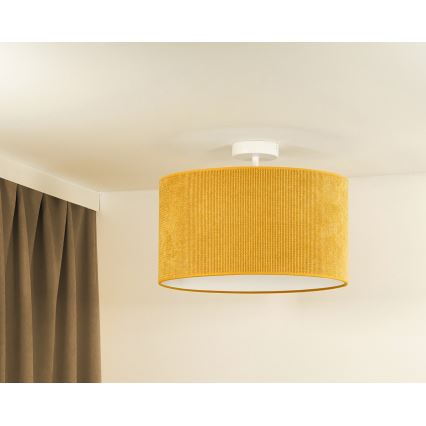 Duolla - Kiinteä kattokruunu CORDUROY 1xE27/15W/230V halkaisija 40 cm keltainen