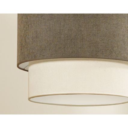 Duolla - Kiinteä kattokruunu CORDUROY 1xE27/15W/230V halkaisija 40 cm ruskea/kerma