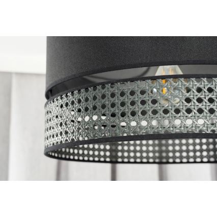 Duolla - Kiinteä kattokruunu DOUBLE RATTAN 1xE27/15W/230V halkaisija 40 cm musta