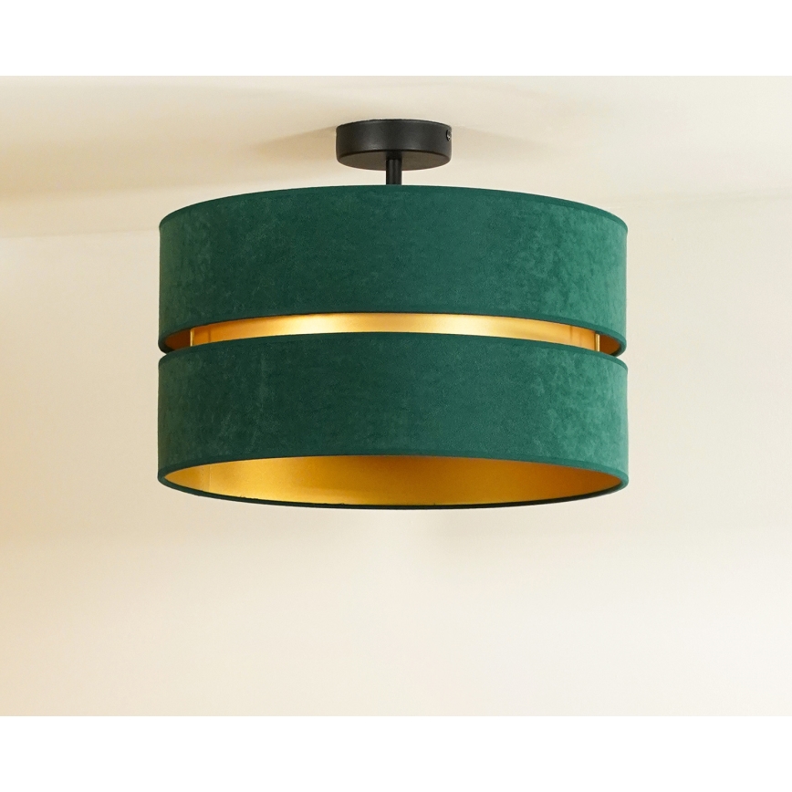 Duolla - Kiinteä kattokruunu DUO 1xE27/15W/230V halkaisija 40 cm vihreä/kulta