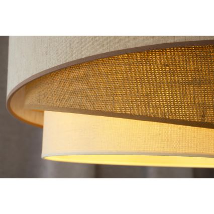 Duolla - Kiinteä kattokruunu KOBO 1xE27/15W/230V halkaisija 45 cm beige/ruskea/valkoinen