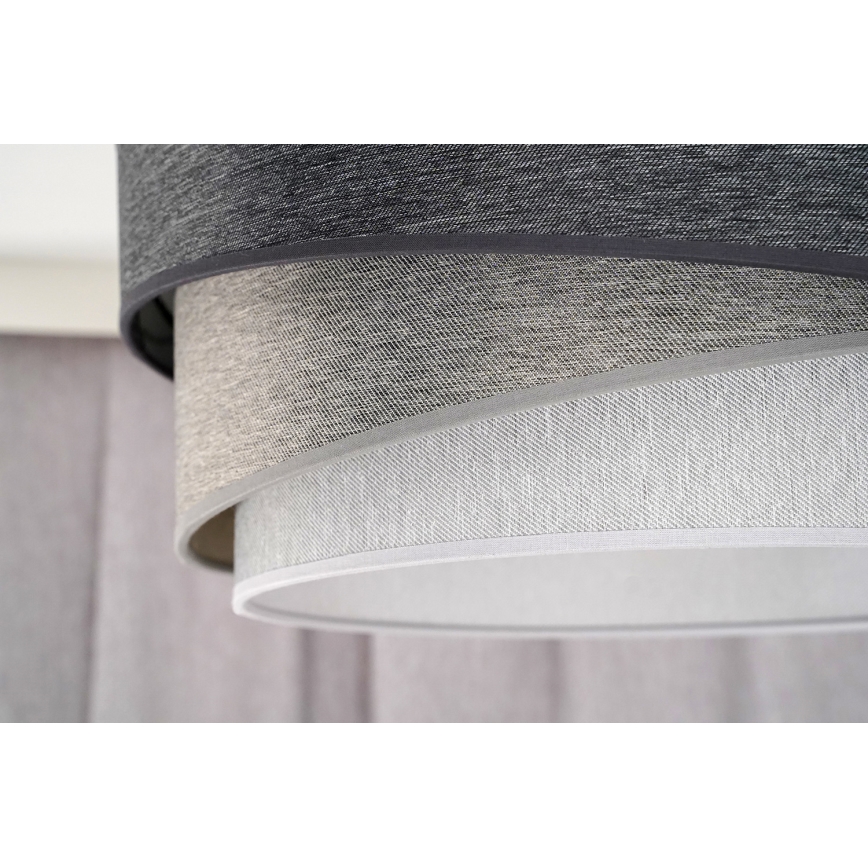 Duolla - Kiinteä kattokruunu KOBO 1xE27/15W/230V halkaisija 45 cm harmaa/valkoinen