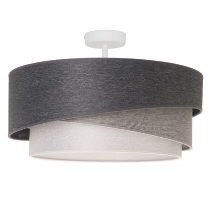 Duolla - Kiinteä kattokruunu KOBO 1xE27/15W/230V halkaisija 45 cm harmaa/valkoinen