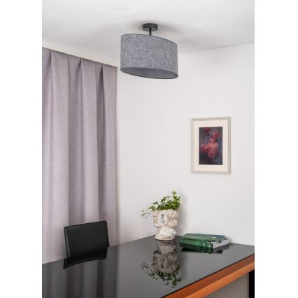 Duolla - Kiinteä kattokruunu OVAL 1xE27/15W/230V harmaa