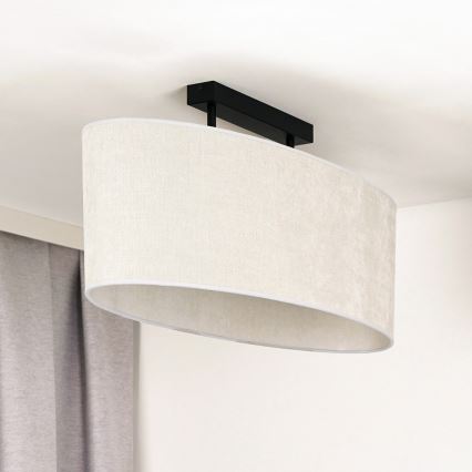 Duolla - Kiinteä kattokruunu OVAL 2xE27/15W/230V harmaa