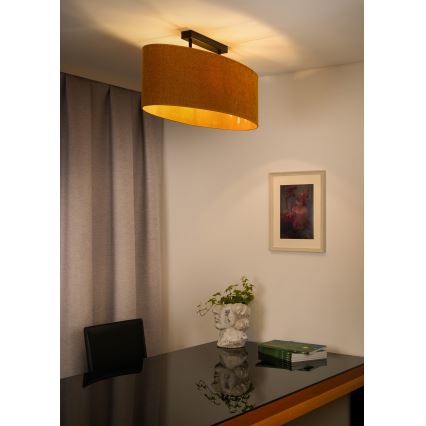 Duolla - Kiinteä kattokruunu OVAL 2xE27/15W/230V ruskea