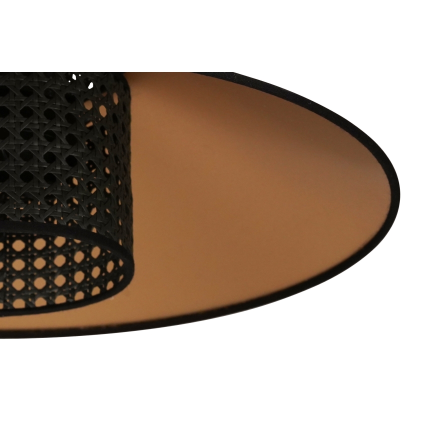 Duolla - Kiinteä kattokruunu RIO RATTAN 1xE27/15W/230V halkaisija 45 cm musta/kulta