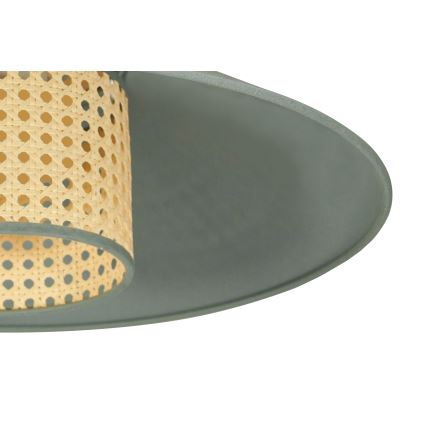 Duolla - Kiinteä kattokruunu RIO RATTAN 1xE27/15W/230V halkaisija 45 cm vihreä/rottinki
