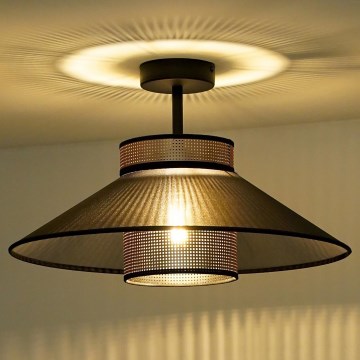 Duolla - Kiinteä kattokruunu RIO SHINY 1xE27/15W/230V halkaisija 45 cm musta/kupari