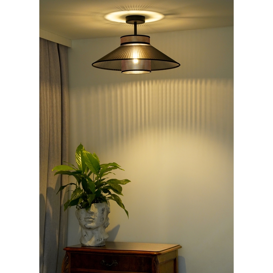 Duolla - Kiinteä kattokruunu RIO SHINY 1xE27/15W/230V halkaisija 45 cm musta/kupari