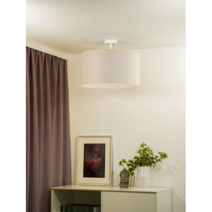 Duolla - Kiinteä kattokruunu ROLLER ECO RECYCLING 1xE27/15W/230V halkaisija 45 cm kerma