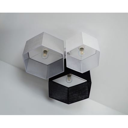 Duolla - Kiinteä kattokruunu ROLLER TRIO HEX 3xE27/15W/230V musta/harmaa/valkoinen