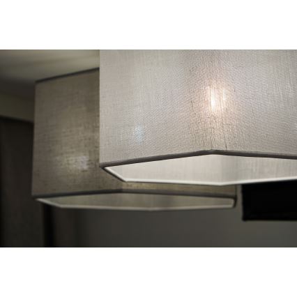 Duolla - Kiinteä kattokruunu ROLLER TRIO HEX 3xE27/15W/230V musta/harmaa/valkoinen