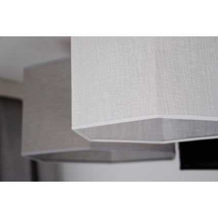 Duolla - Kiinteä kattokruunu ROLLER TRIO HEX 3xE27/15W/230V musta/harmaa/valkoinen