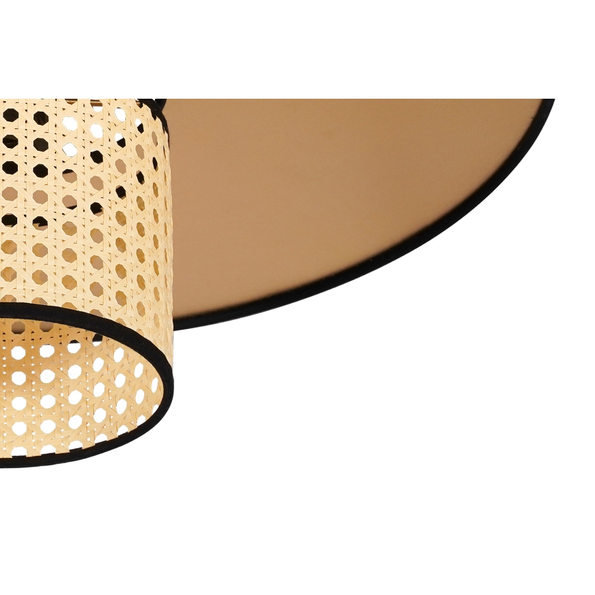 Duolla - Kiinteä kattokruunu TOKYO RATTAN 1xE27/15W/230V halkaisija 50 cm kulta/rottinki