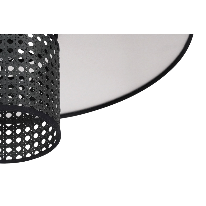 Duolla - Kiinteä kattokruunu TOKYO RATTAN 1xE27/15W/230V halkaisija 50 cm musta/hopea