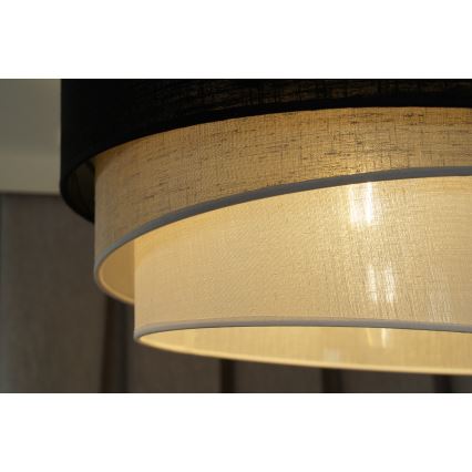 Duolla - Kiinteä kattokruunu TRIO 1xE27/15W/230V halkaisija 45 cm musta/harmaa/valkoinen