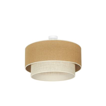 Duolla - Kiinteä kattokruunu YUTE BOHO 3xE27/15W/230V halkaisija 60 cm ruskea/kerma