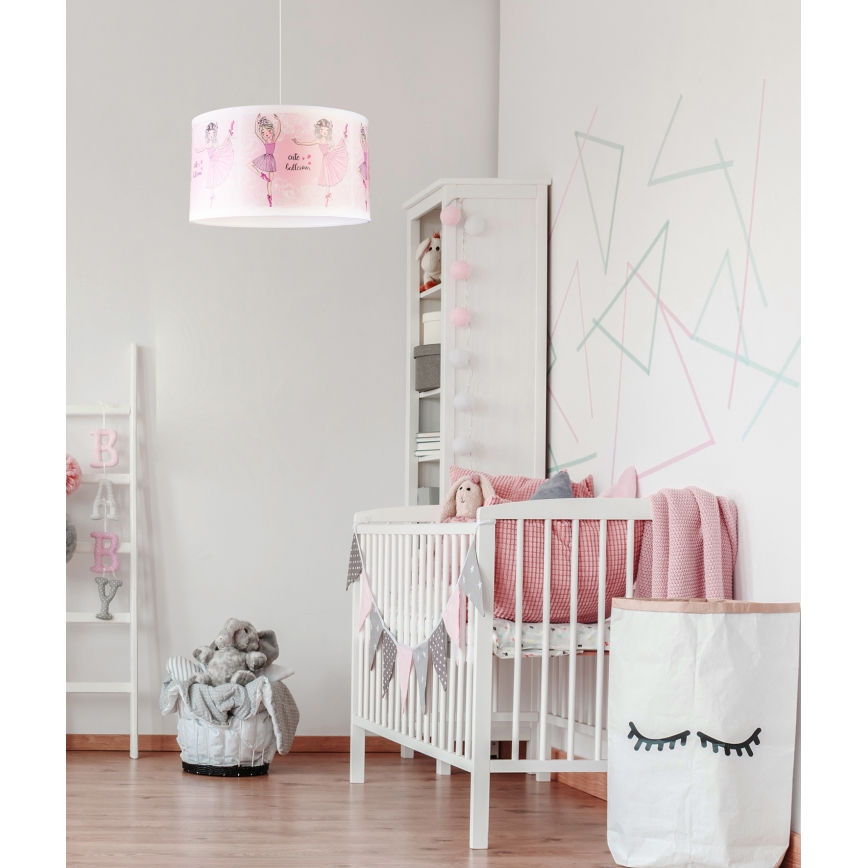 Duolla - Lasten riipuskattokruunu johdossa PRINT M 1xE27/40W/230V halkaisija 35 cm ballerinat