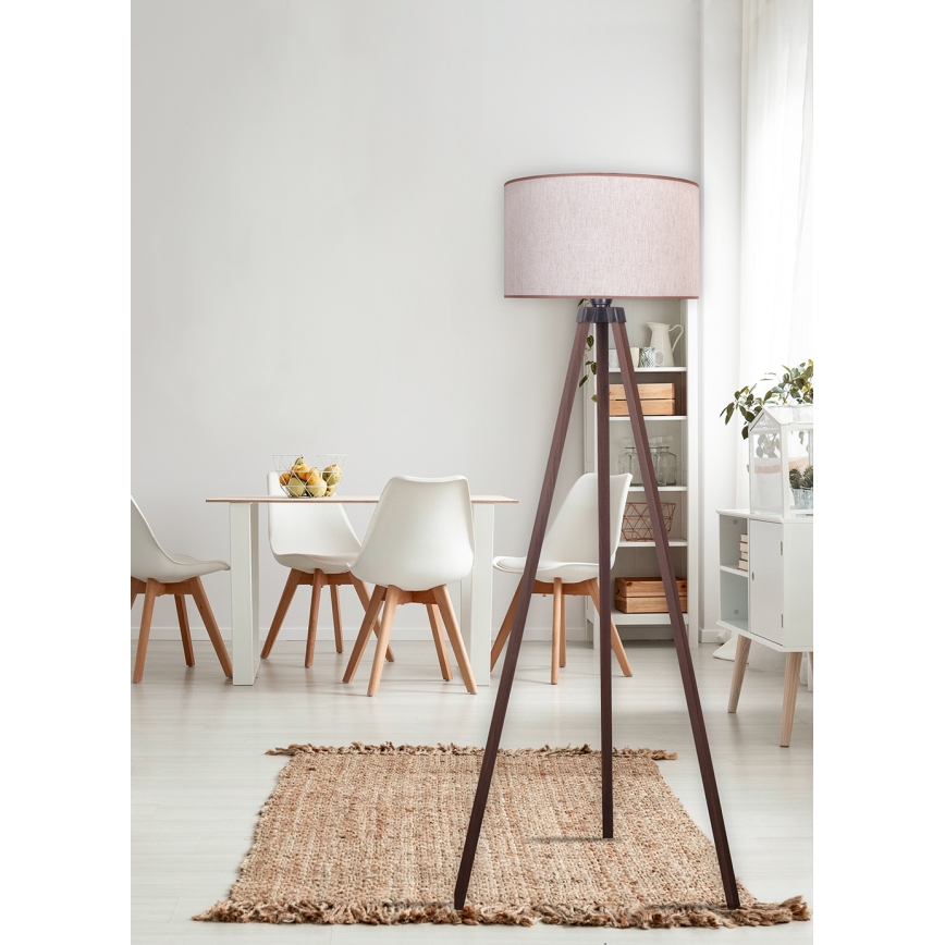 Duolla - Lattialamppu 1xE27/60W/230V halkaisija 44 cm beige/ruskea