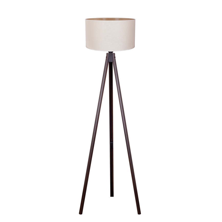 Duolla - Lattialamppu 1xE27/60W/230V halkaisija 44 cm kerma/wenge