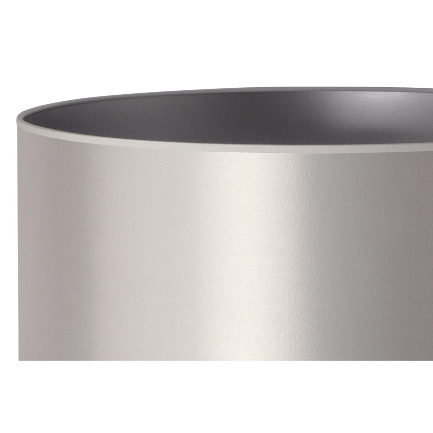 Duolla - Lattialamppu CANNES 1xE27/15W/230V halkaisija 45 cm hopea/valkoinen