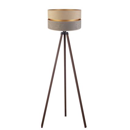 Duolla - Lattialamppu DUO 1xE27/60W/230V halkaisija 44 cm beige/harmaa/ruskea